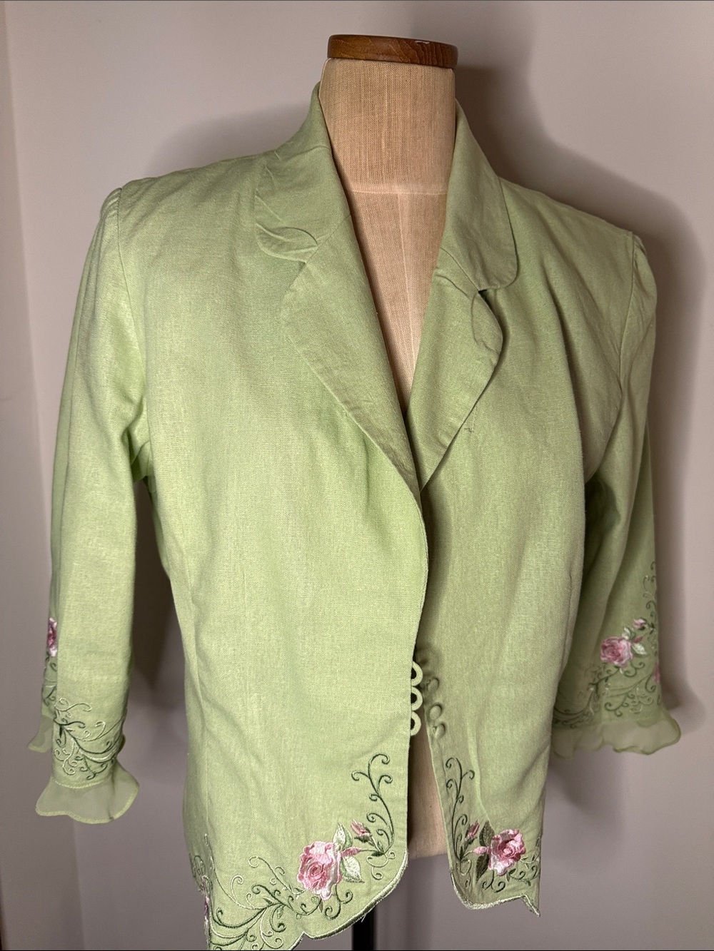 Light Green Embroidered Women's Jacket